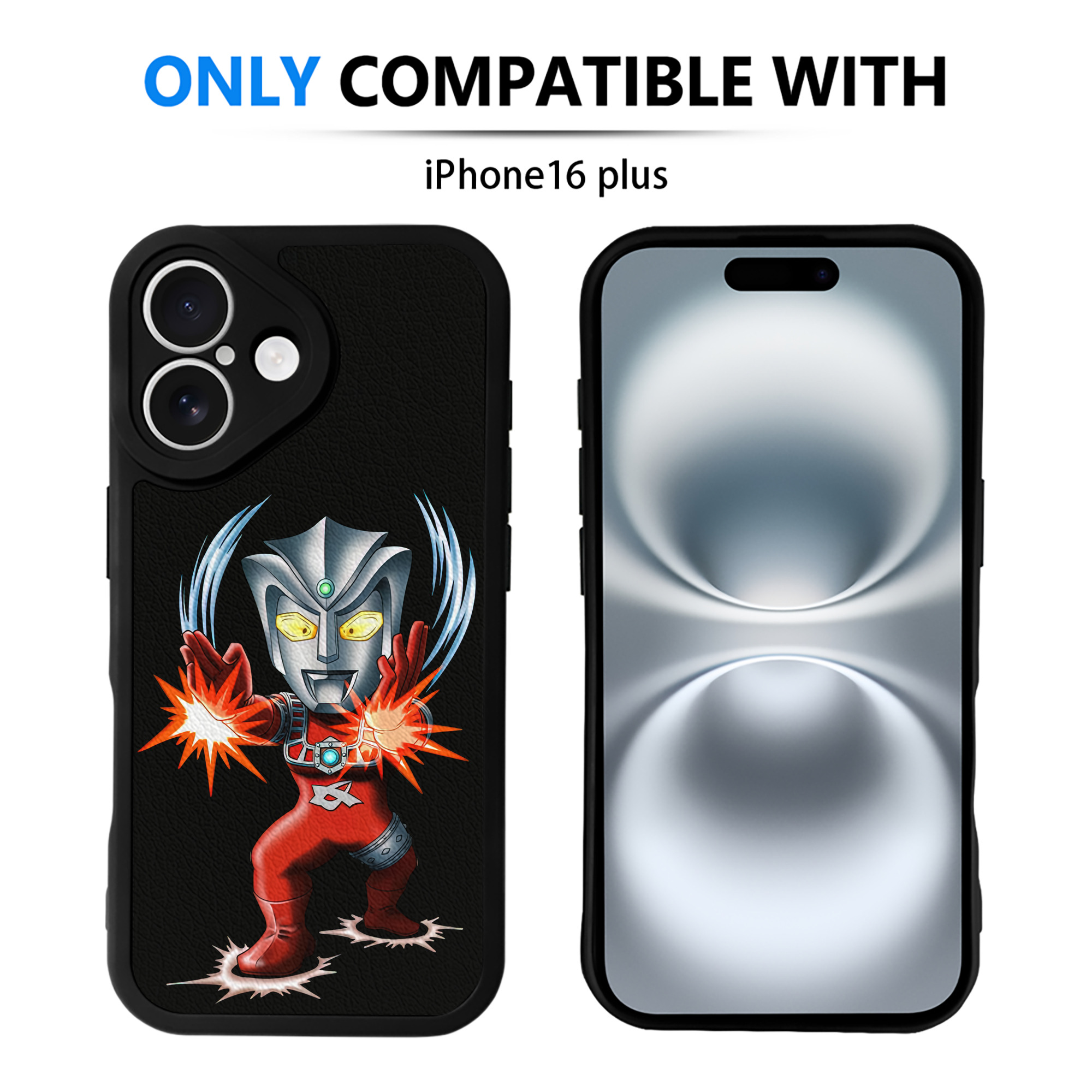 （画像用） ウルトラマン Ultraman 【iPhone 16シリーズ対応】シリコンスマホケース（レザー調） 材質：シリコン